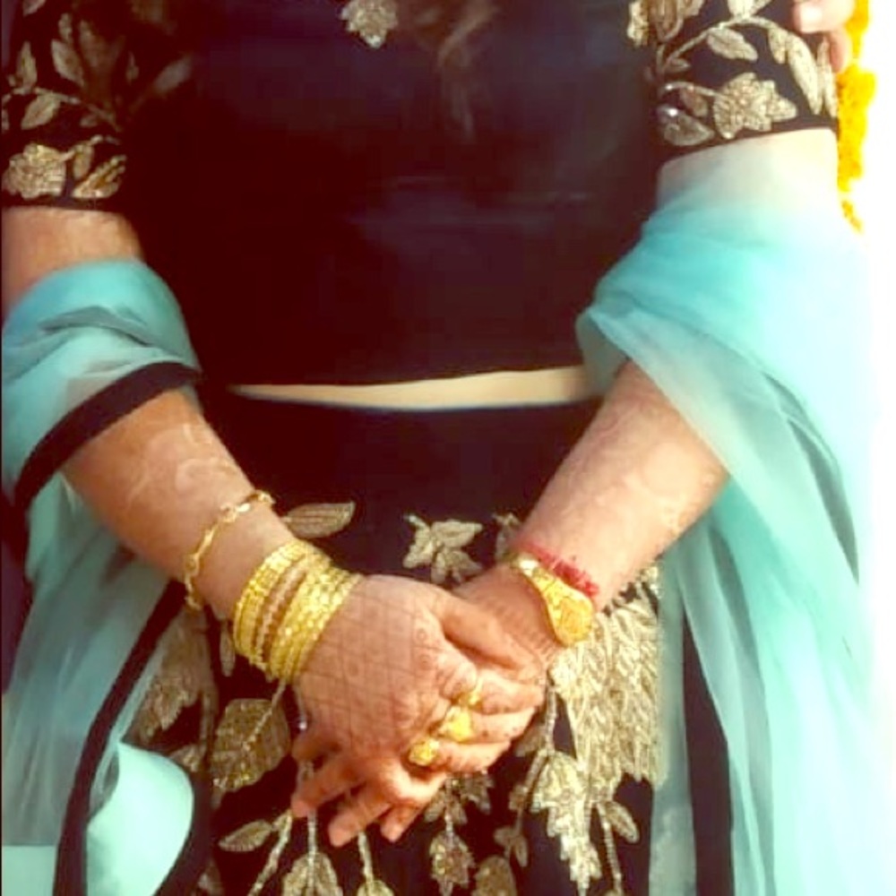 Blue Velvet Lehenga Choli